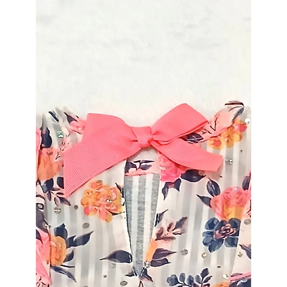 LITTLE LASS Baby Girl 2pc Blouse & Pants Set with Bow Tie Accent (6-9M) - NWOT!! - Picture 3 of 7
